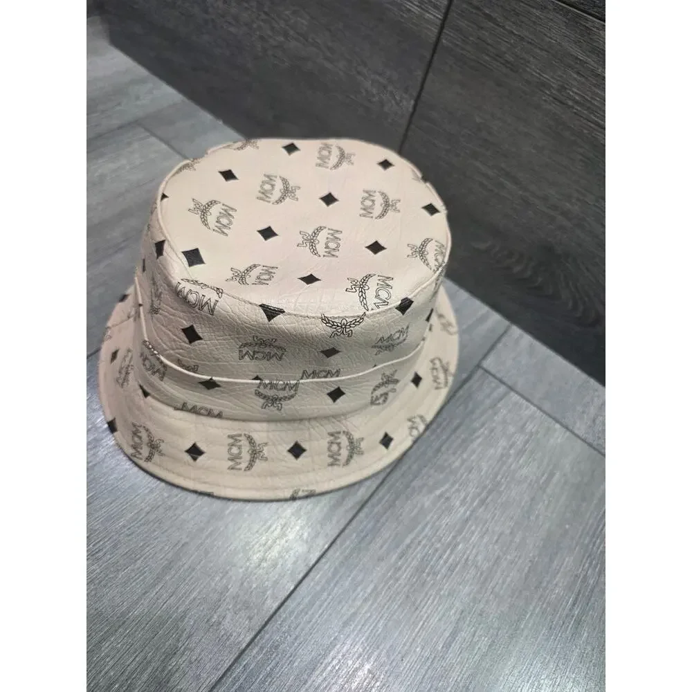 MCM Bucket Hat in Visetos monogram beige A009273